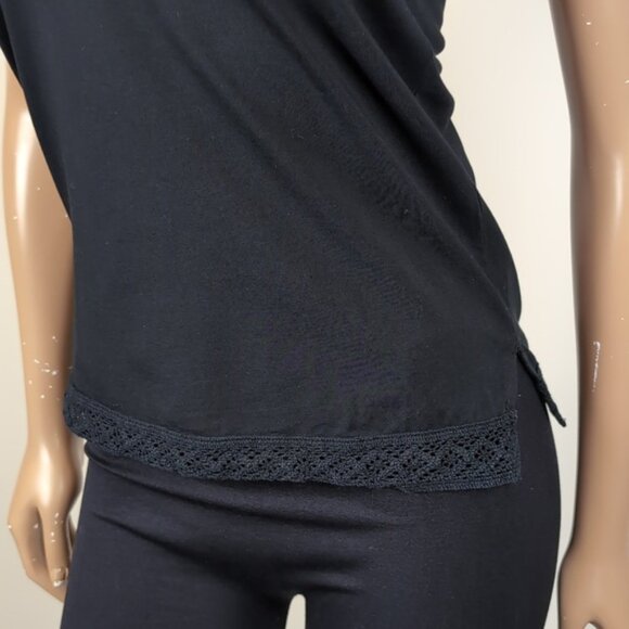3/$20 Esprit Cami Tank Top Crochet Lace Trim Adjustable Strap Stretch Cotton - Picture 4 of 10